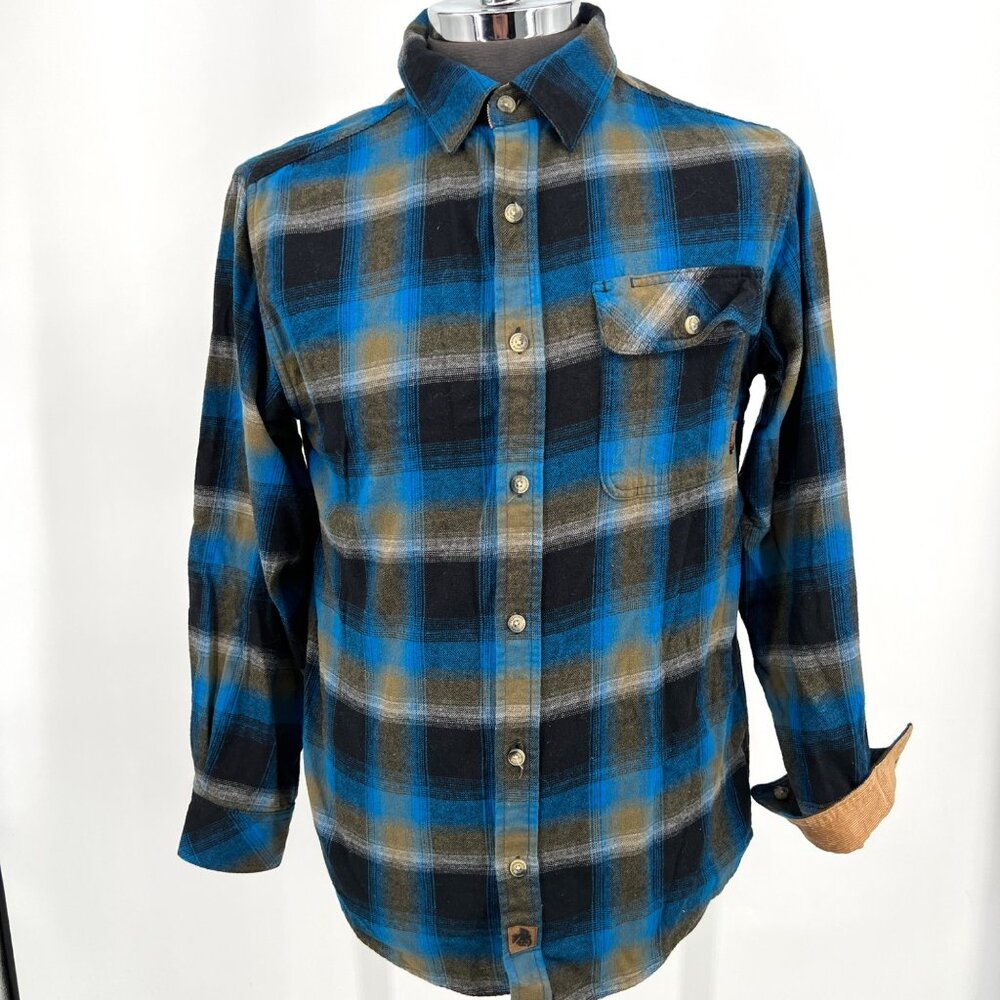 Legendary Whitetails Blue and Black Plaid Flannel Shacket Shirt Size M‎